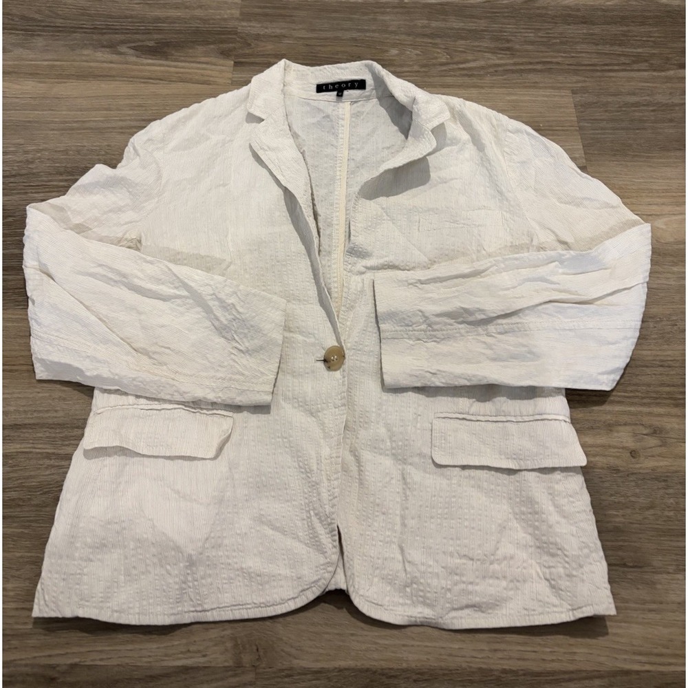 Theory Women Linen Blend Blazer Jacket Office work Size 12